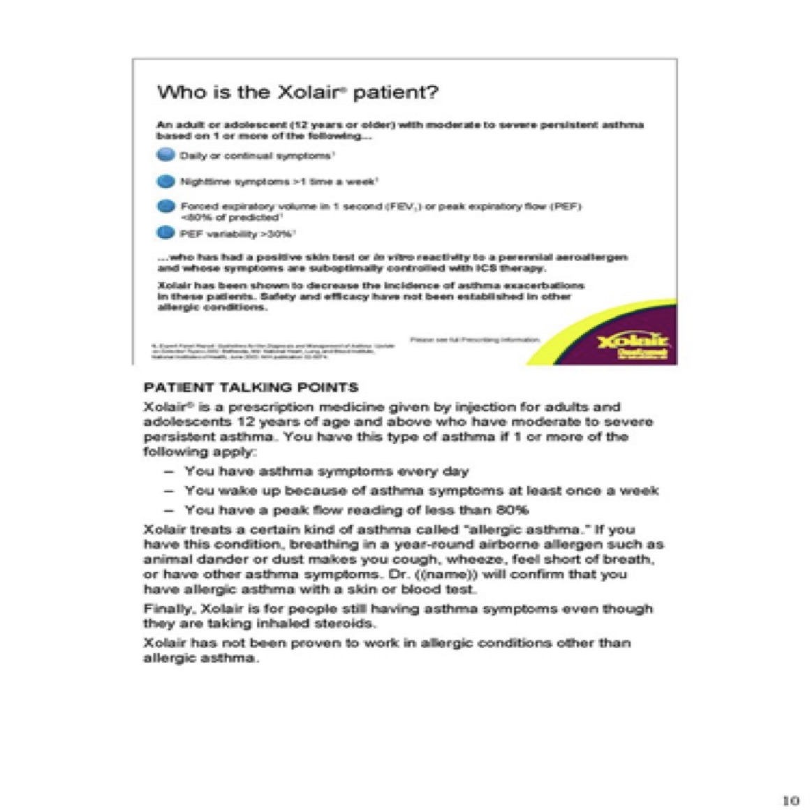 This flip-chart presentation helped nurse educators explain a new type of allergy medicine to colleagues and patients.
(Page 10 of 11)